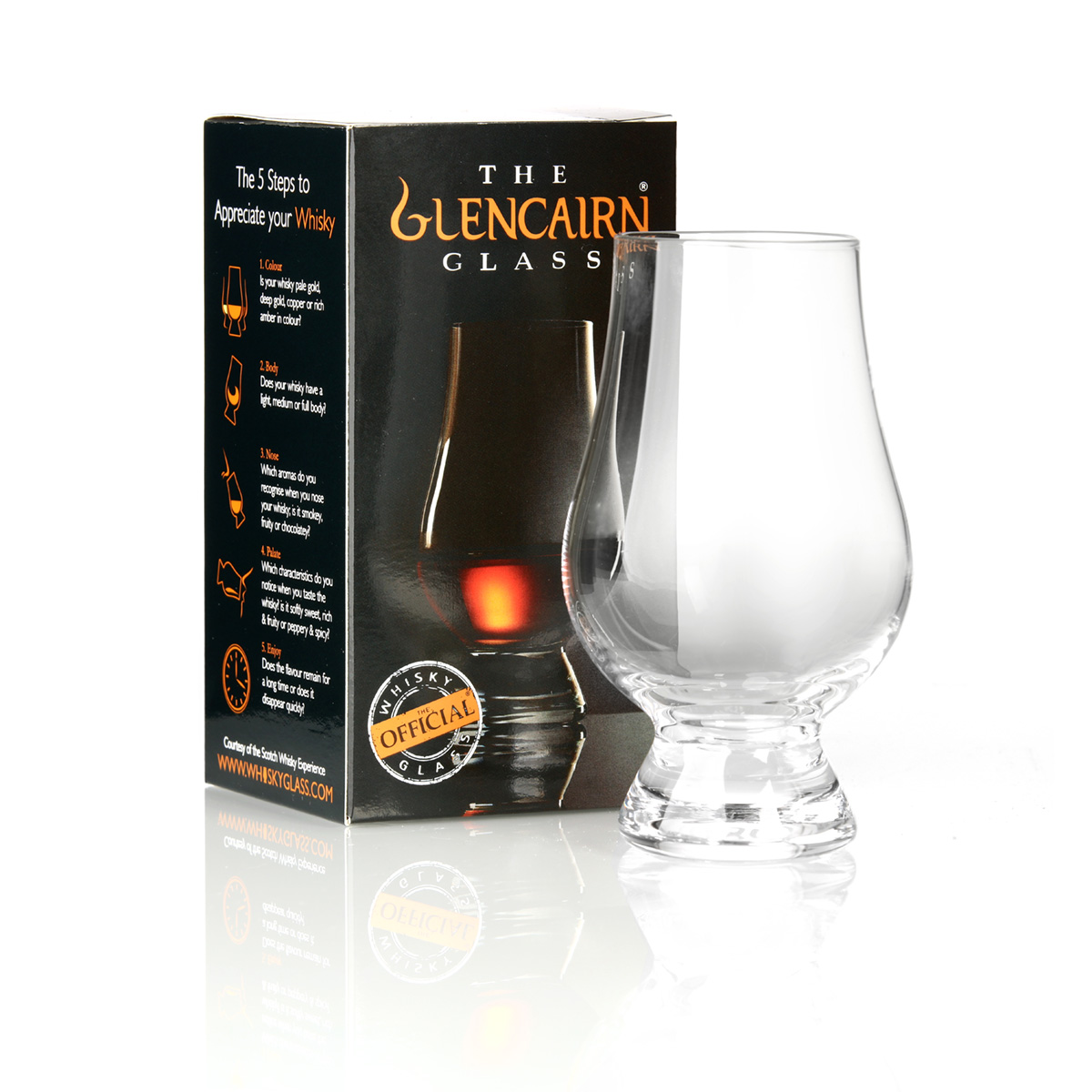 Original Glencairn Whisky Glas mit passender Wasser Pipette - Kristallglas made in Scotland