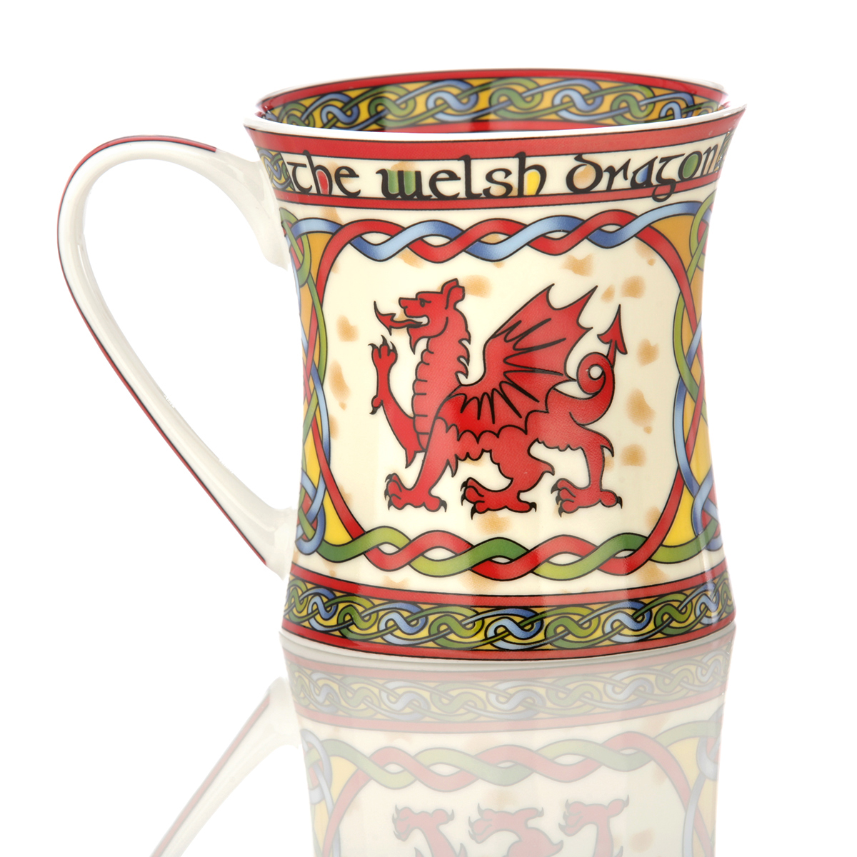 The Welsh Dragon Mug - Kaffeebecher mit walisischem Drachen & Keltischen Mustern
