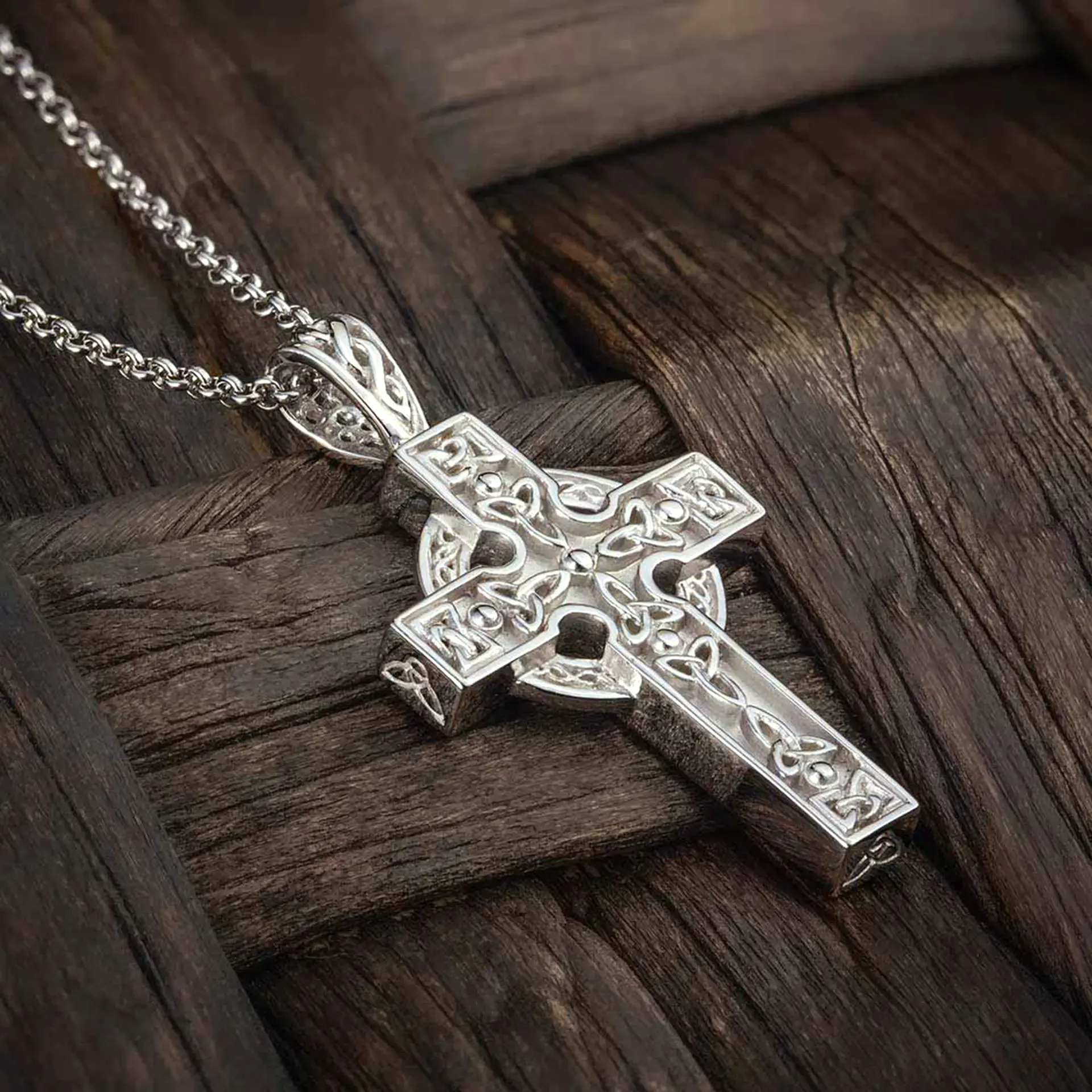 Trinity Celtic Cross - Keltisches Kreuz Anhänger handgefertigt in Irland