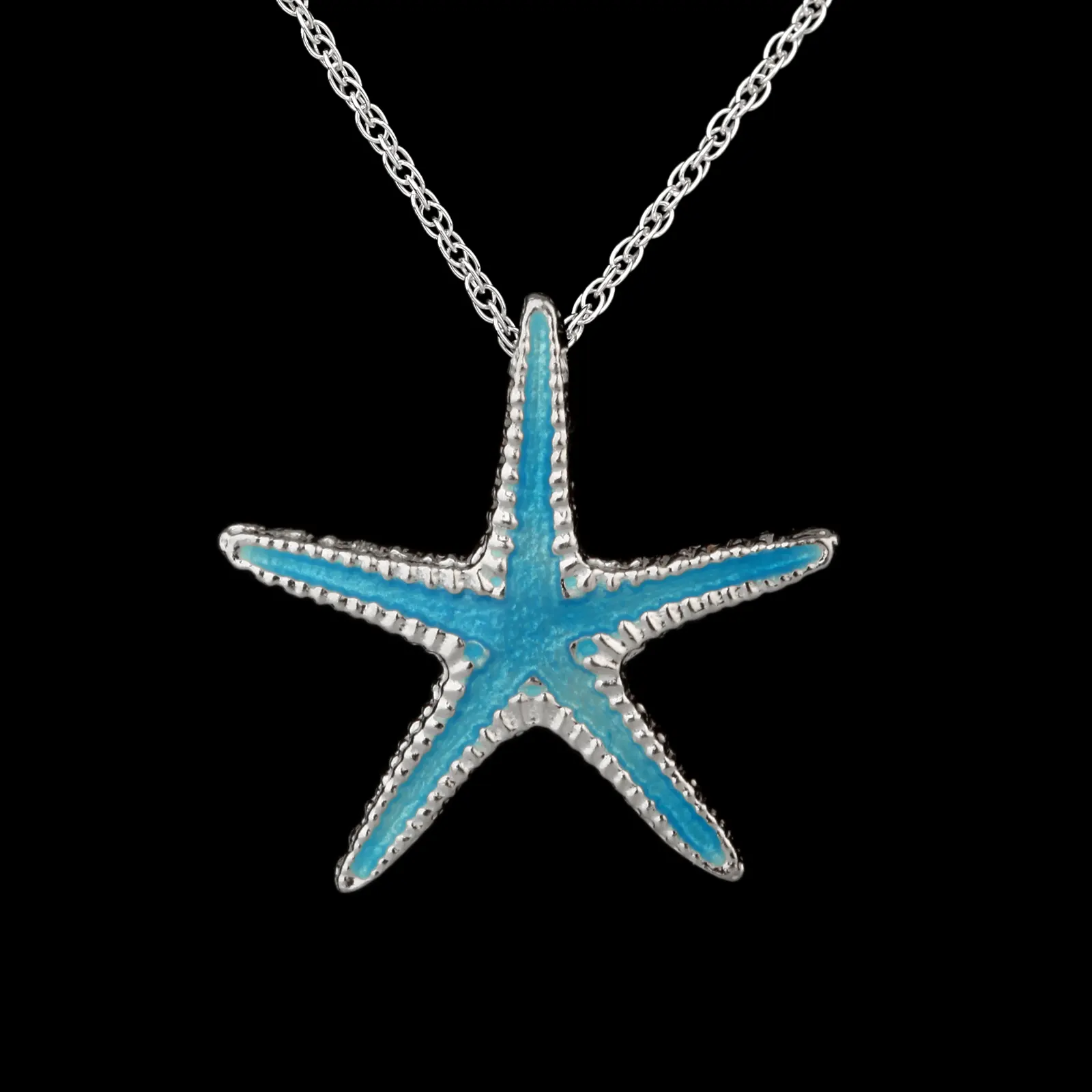 Blue Ocean Starfish Kette – Seestern aus Sterlingsilber & blauer Emaille Blue Ocean Starfish Kette – Seestern aus Sterlingsilber & blauer Emaille