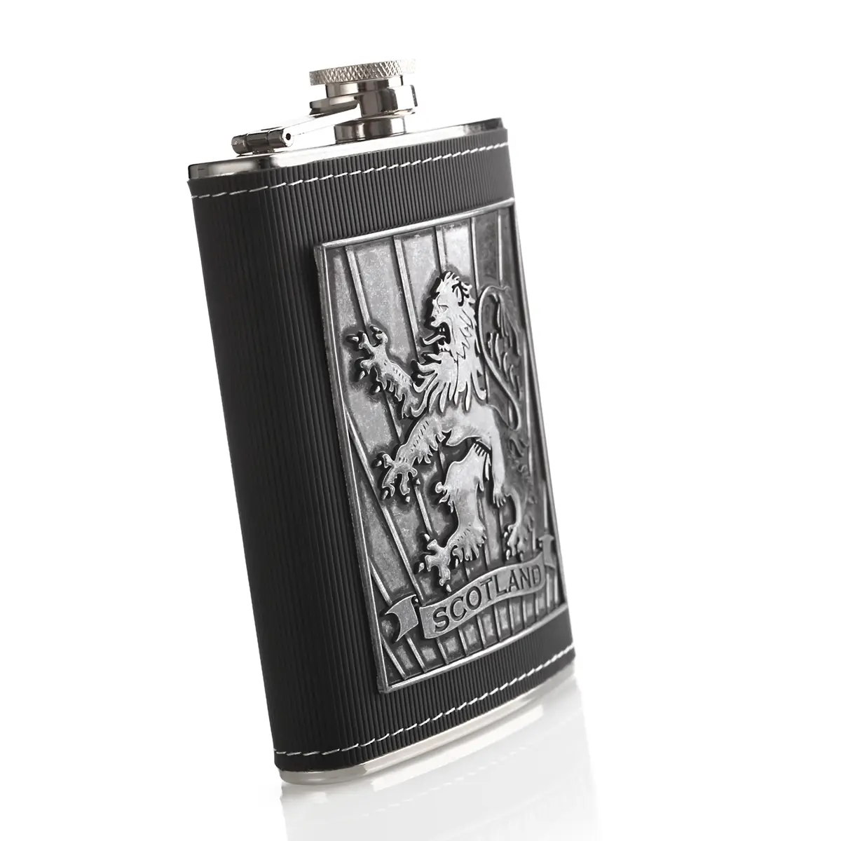 Lion Rampant Hip Flask - Schottischer Löwe Flachmann aus Edelstahl