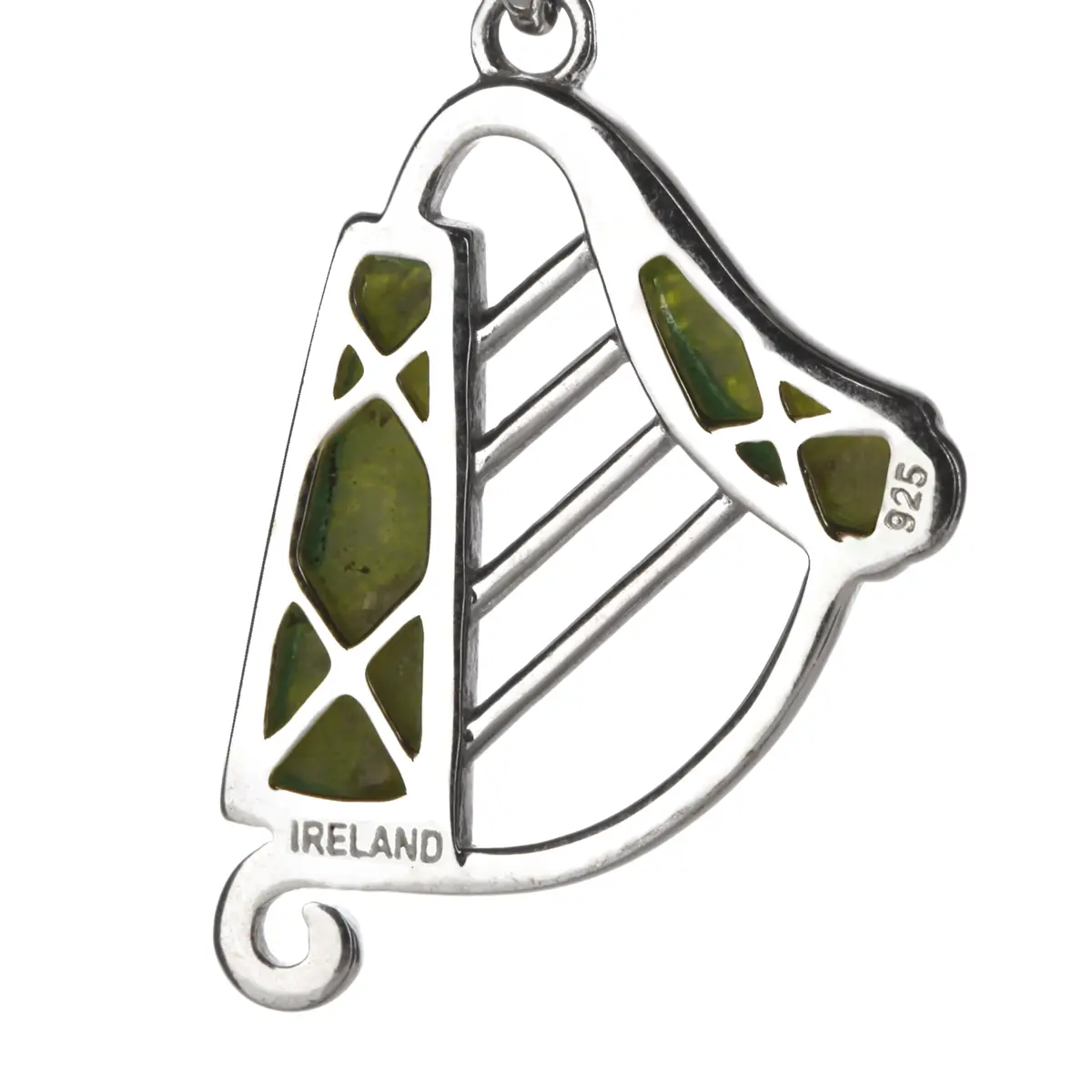 Irish Harp Connemara Ohrhänger - Irische Harfen aus Sterling Silber und Marmor