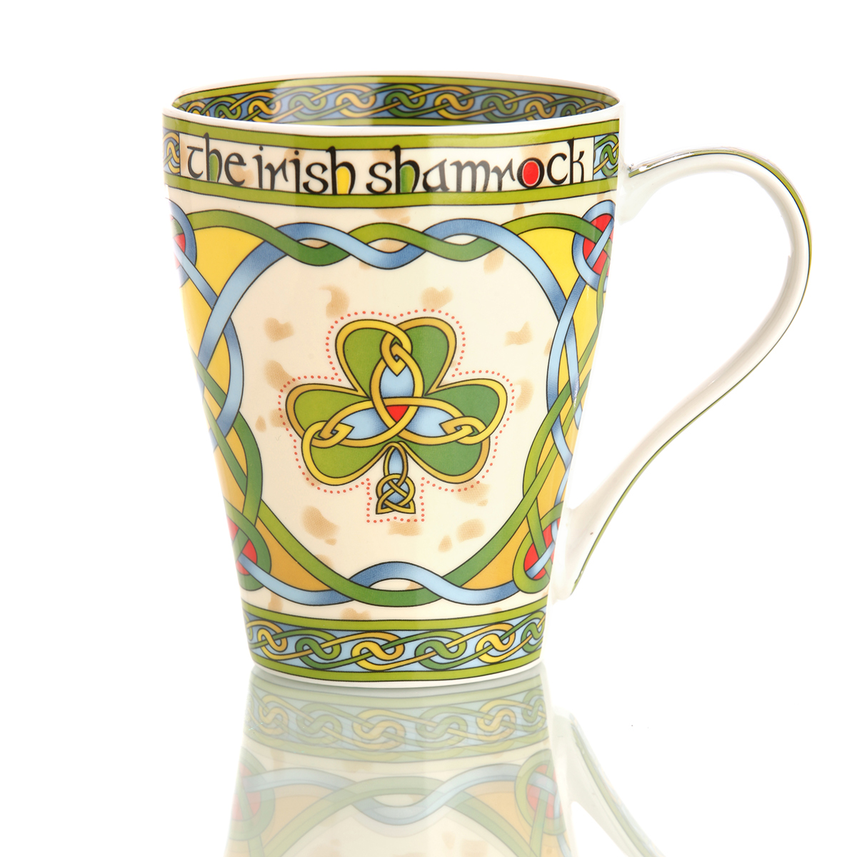 Kaffeebecher-Mug-irland-irish-shamrock-kleeblatt-009 The Irish Shamrock Mug - Kaffeebecher mit irischem Kleeblatt und keltischen Mustern