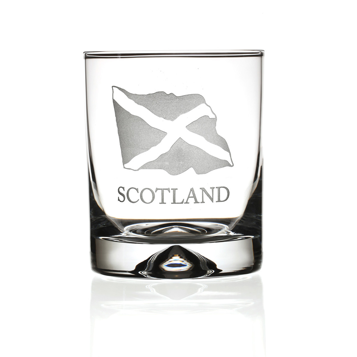 Saltire Of Scotland - Handgefertigter Whisky Tumbler aus Kristallglas mit Gravur