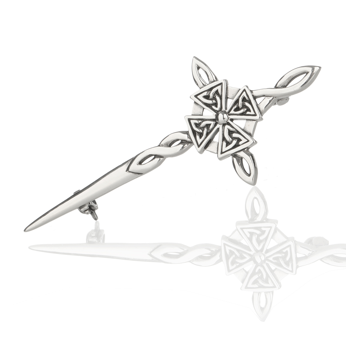 Keltisches Kreuz - Schottischer Highland Kilt Pin aus Sterling Silber