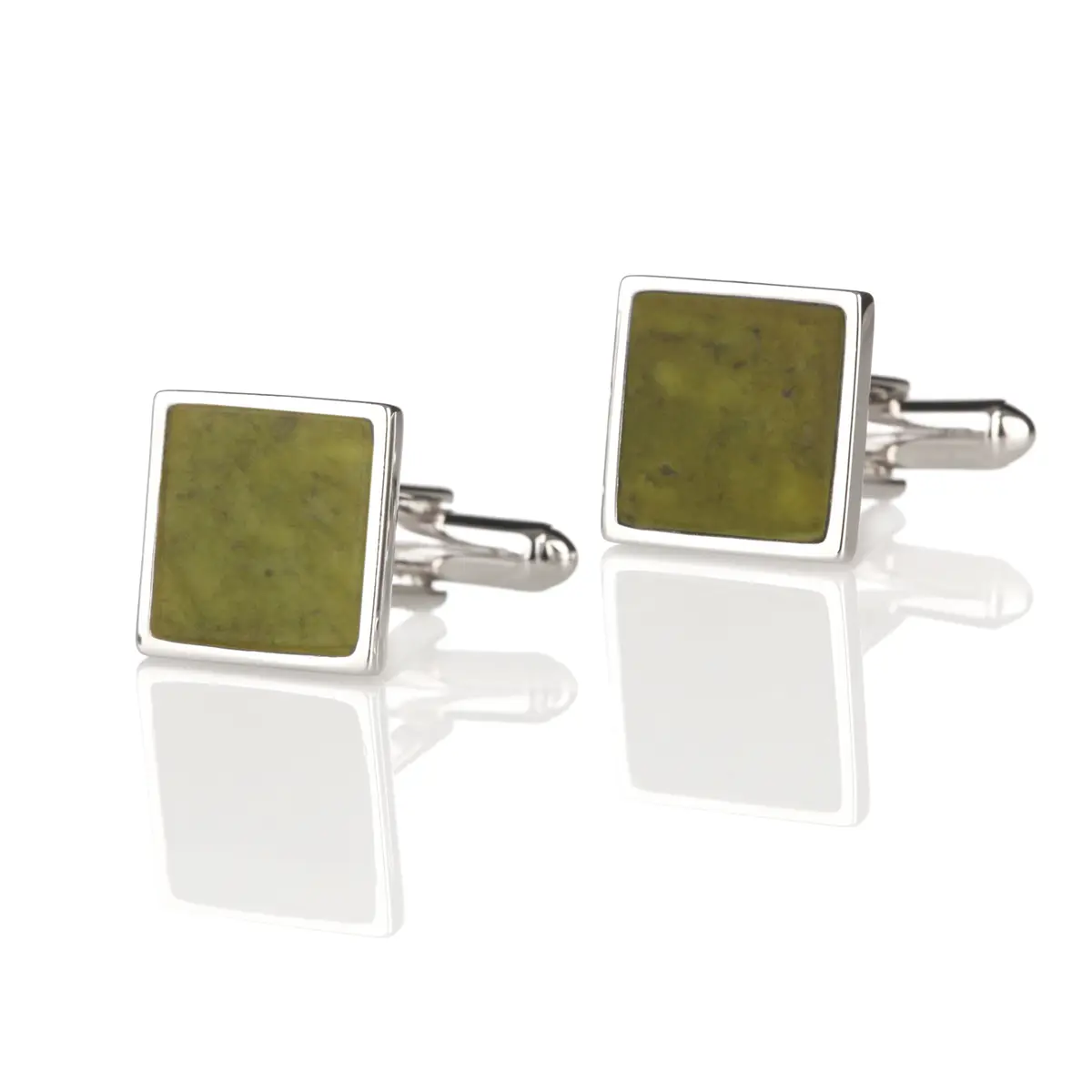 manschettenknoepfe-cufflinks-connemara-marmor-irland-silber-005 Irische Manschettenknöpfe aus grünem Connemara Marmor