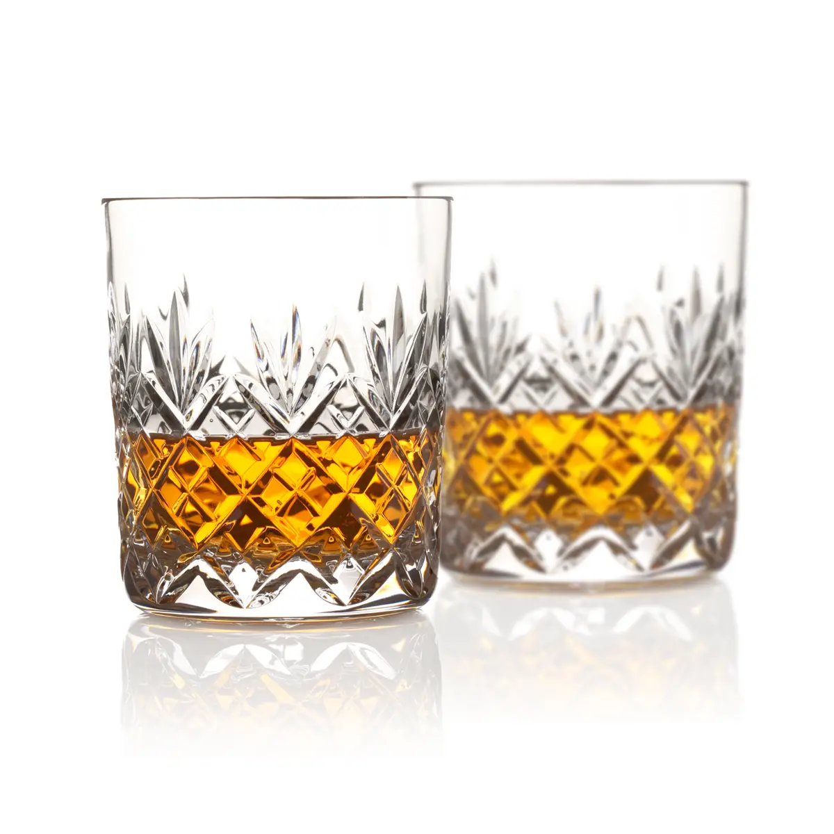 Edinburgh Luxus Set - 2 handgefertigte Kristallglas Whisky Tumbler im Geschenkkarton