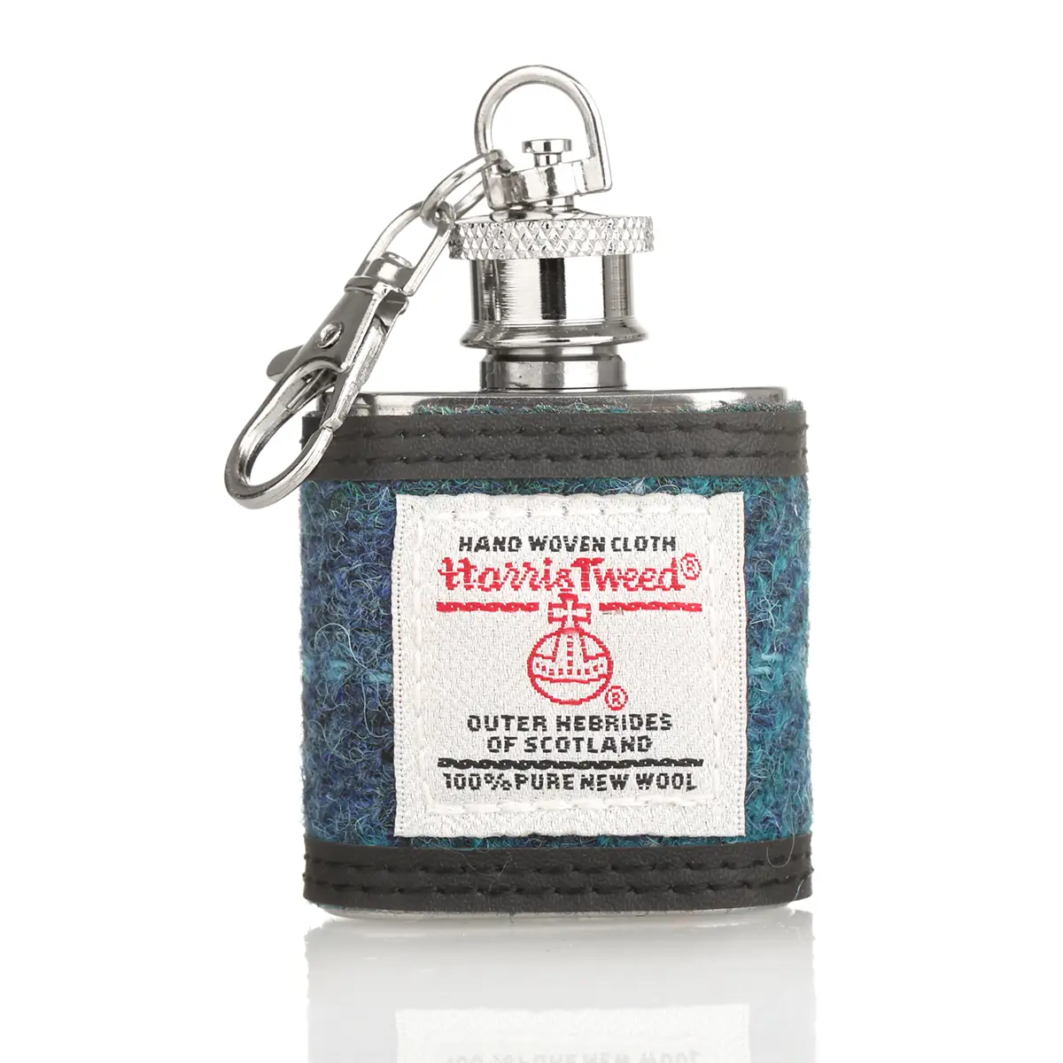 Wee Dram Harris Tweed Mini Flachmann als Schlüsselanhänger