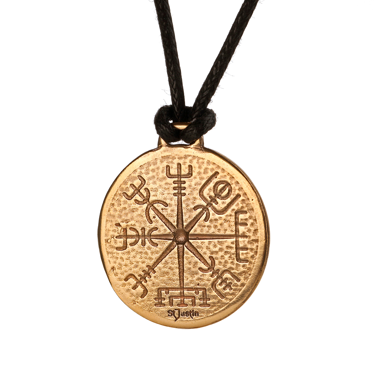 kette-anhaenger-vegvisir-bronze-gold-wikinger-island-005 Vegvisir Runen-Kompass aus Bronze - Handgefertigter Anhänger aus England