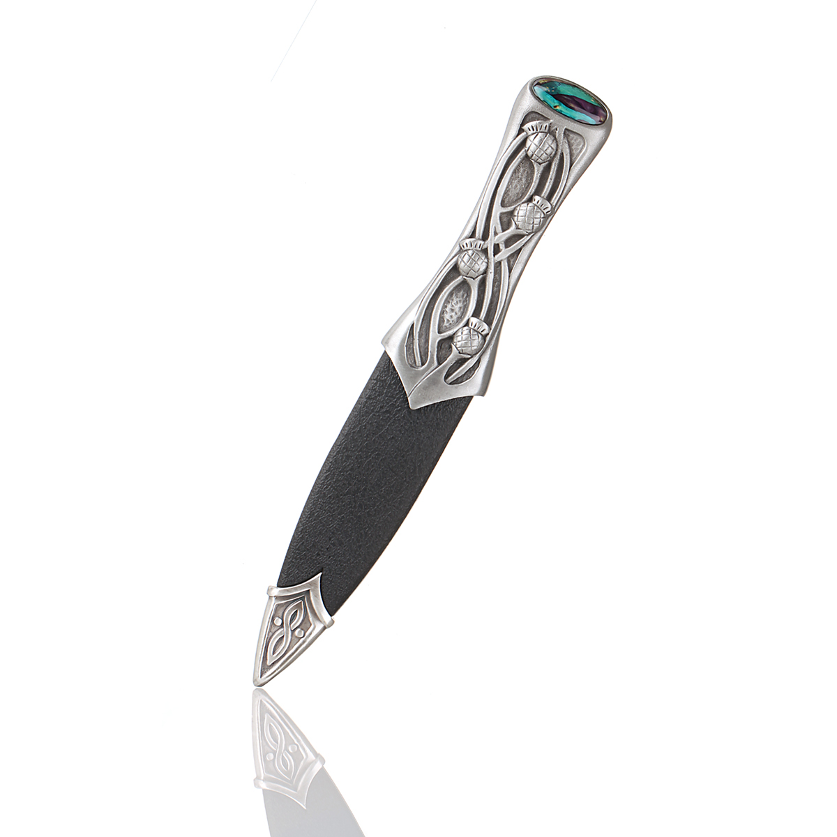 Sgian-Dubh-Messer-Heathergem-Distel-Schottland-002 Heathergem Thistle  Sgian Dubh aus Schottland mit Griff aus Zinn & Heideholz
