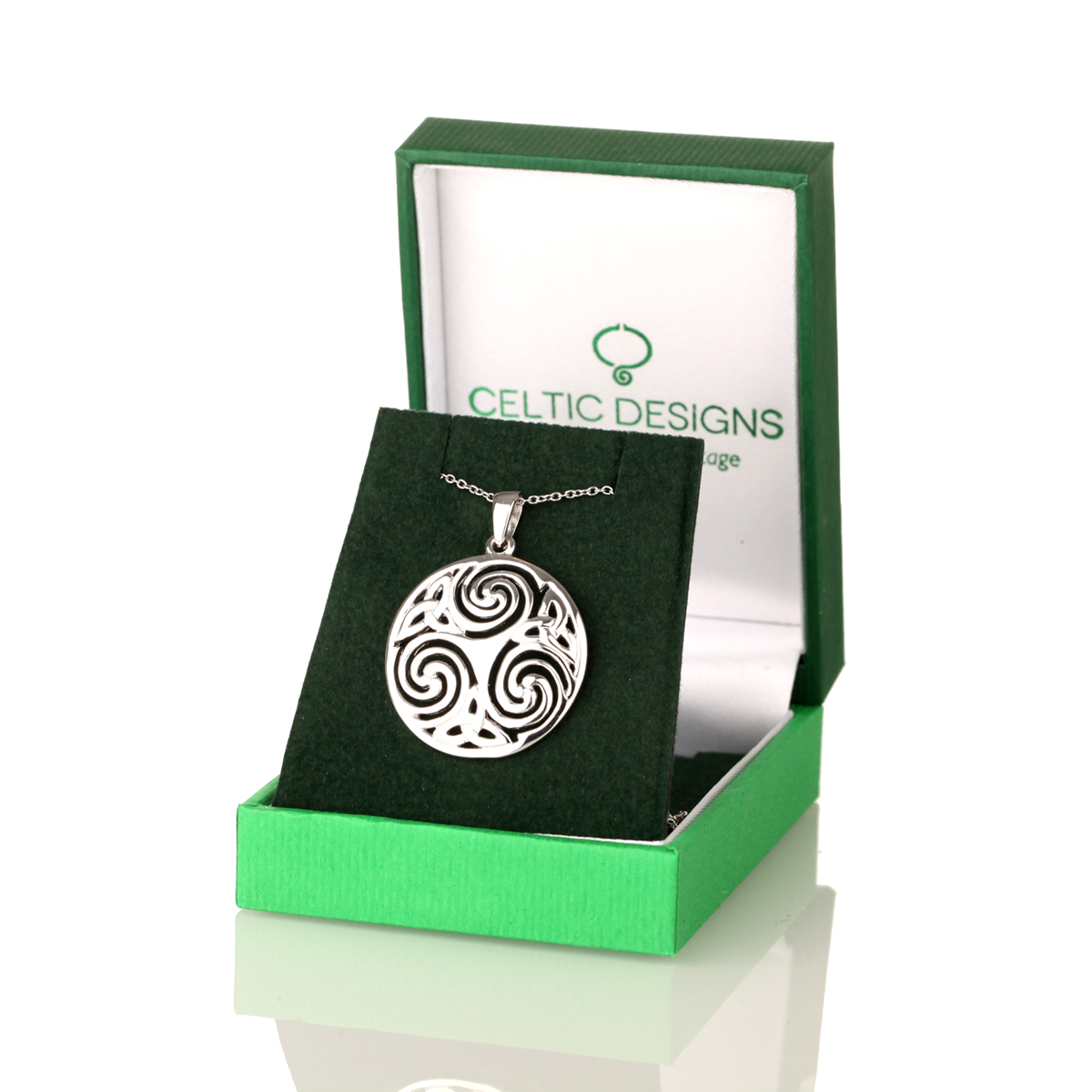 Keltische Trinity & Triskele Kette aus Irland - Sterling Silber