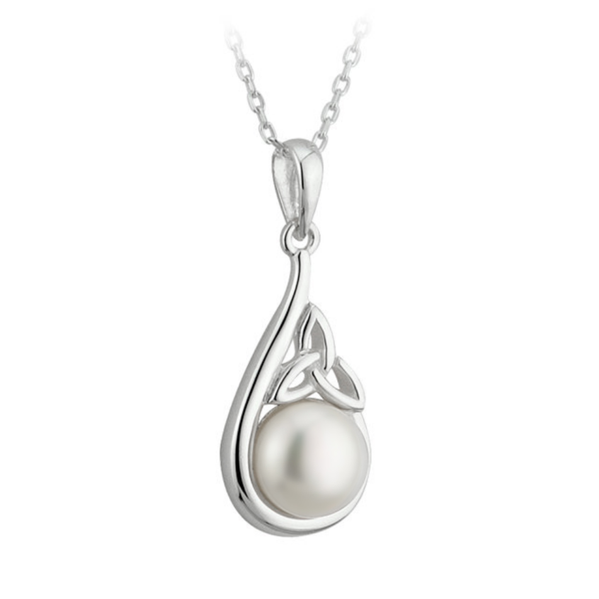 Trinity Pearl Kette - Sterling Silber mit Perle - handgefertigt in Irland