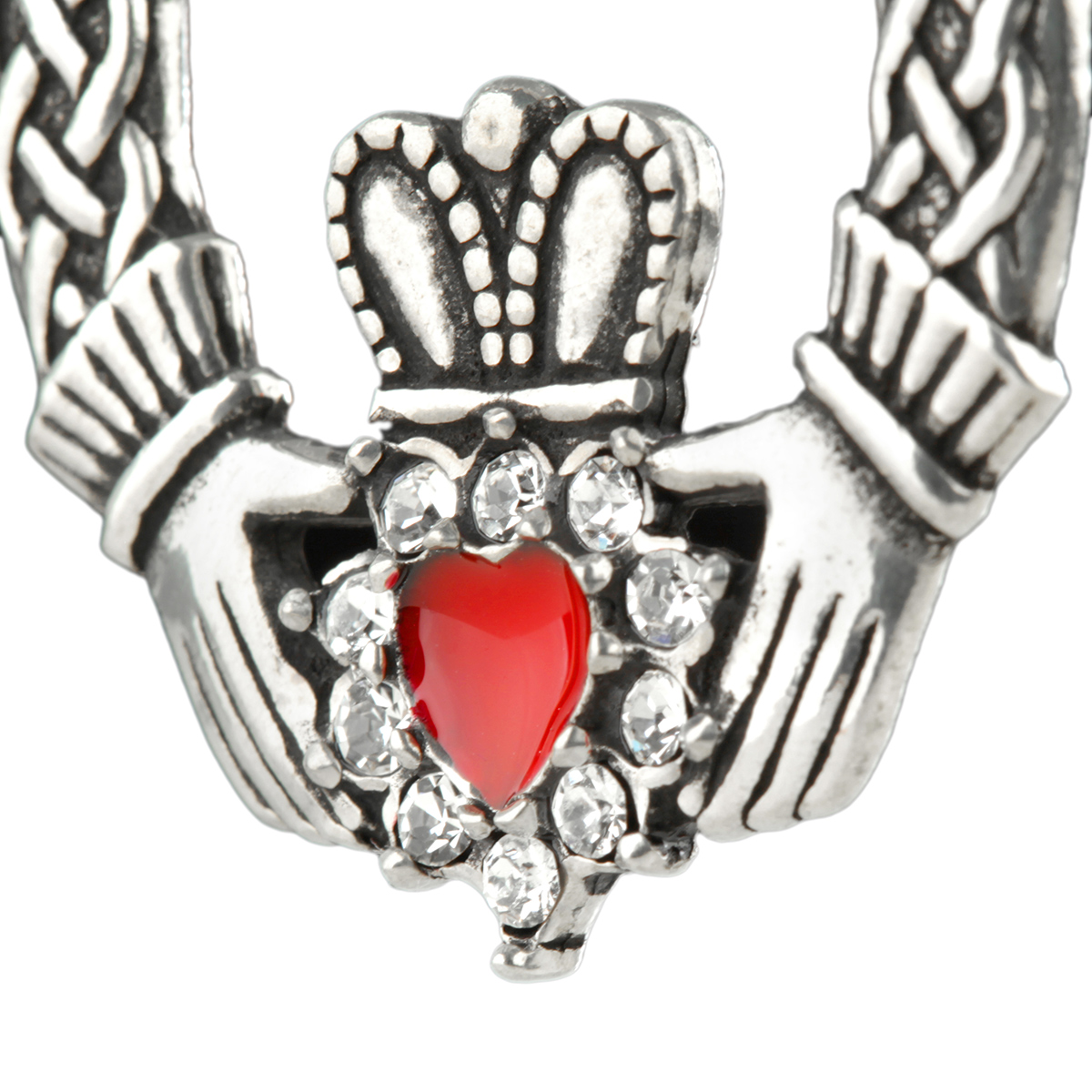 Kette-anhaenger-claddagh-ring-kristall-emaille-004 Crystal Claddagh Ring Kette mit Emaille & Kristall
