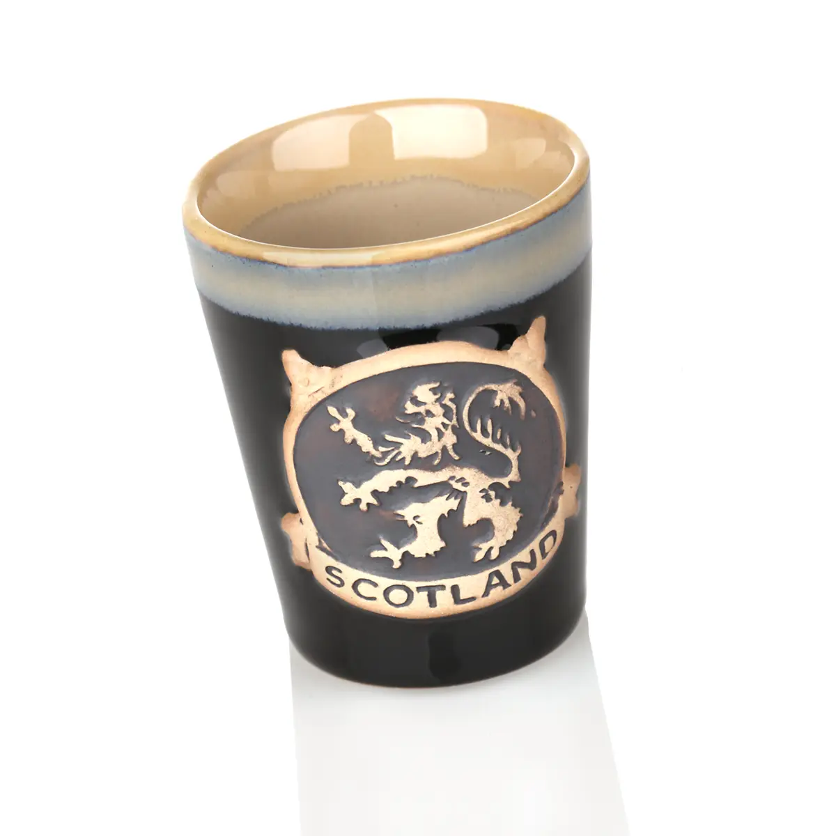 shot-schnaps-becher-scotland-loewe-lion-rampant-002 Lion Rampant Stoneware Shot Cup - Schottischer Löwe Keramik Shotbecher