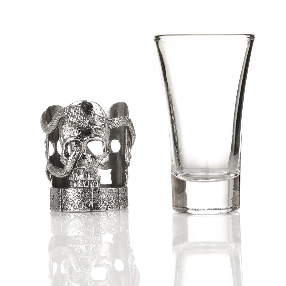 Skull Shotglas - Handgefertigtes Totenkopf Schnapsglas aus England