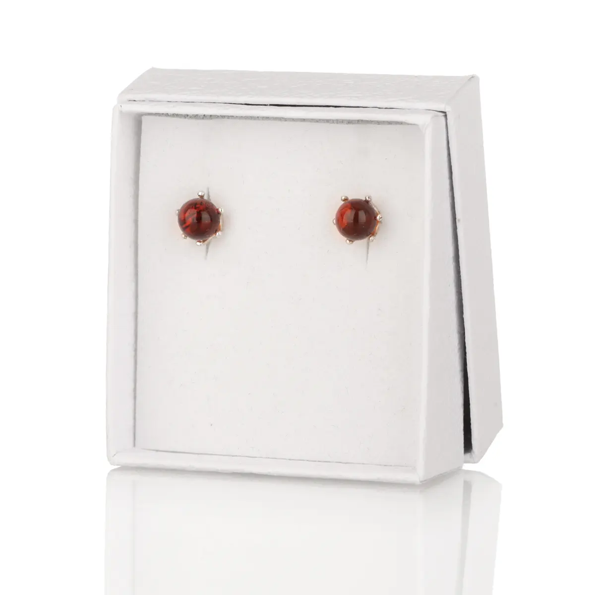 Honey Ball Studs - Irische Ohrstecker aus honigfarbenem Bernstein & Sterling Silber