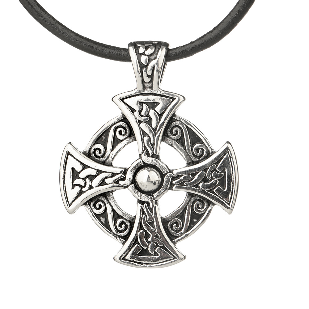 celtic-cross-edelstahl-steel-kette-004aG3CSY0gqRGKu Keltisches Kreuz Anhänger aus Schottland - Edelstahl mit Lederband