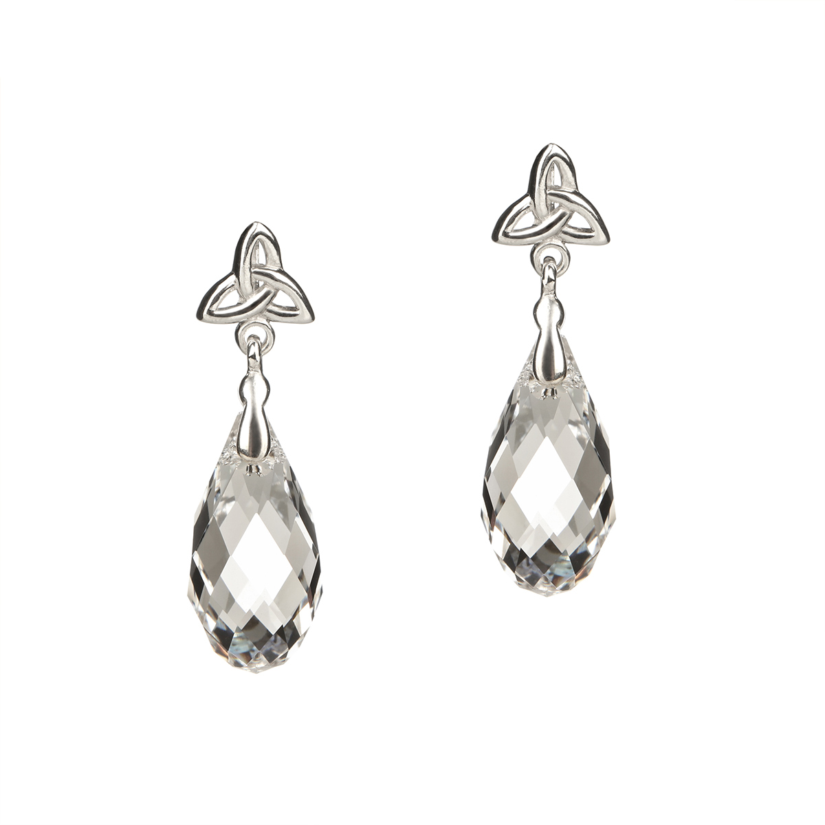 swarovski-kristall-keltisch-ohrringe-silber-002 Crystal Trinity Ohrhänger aus Schottland - Sterlingsilber & Kristall