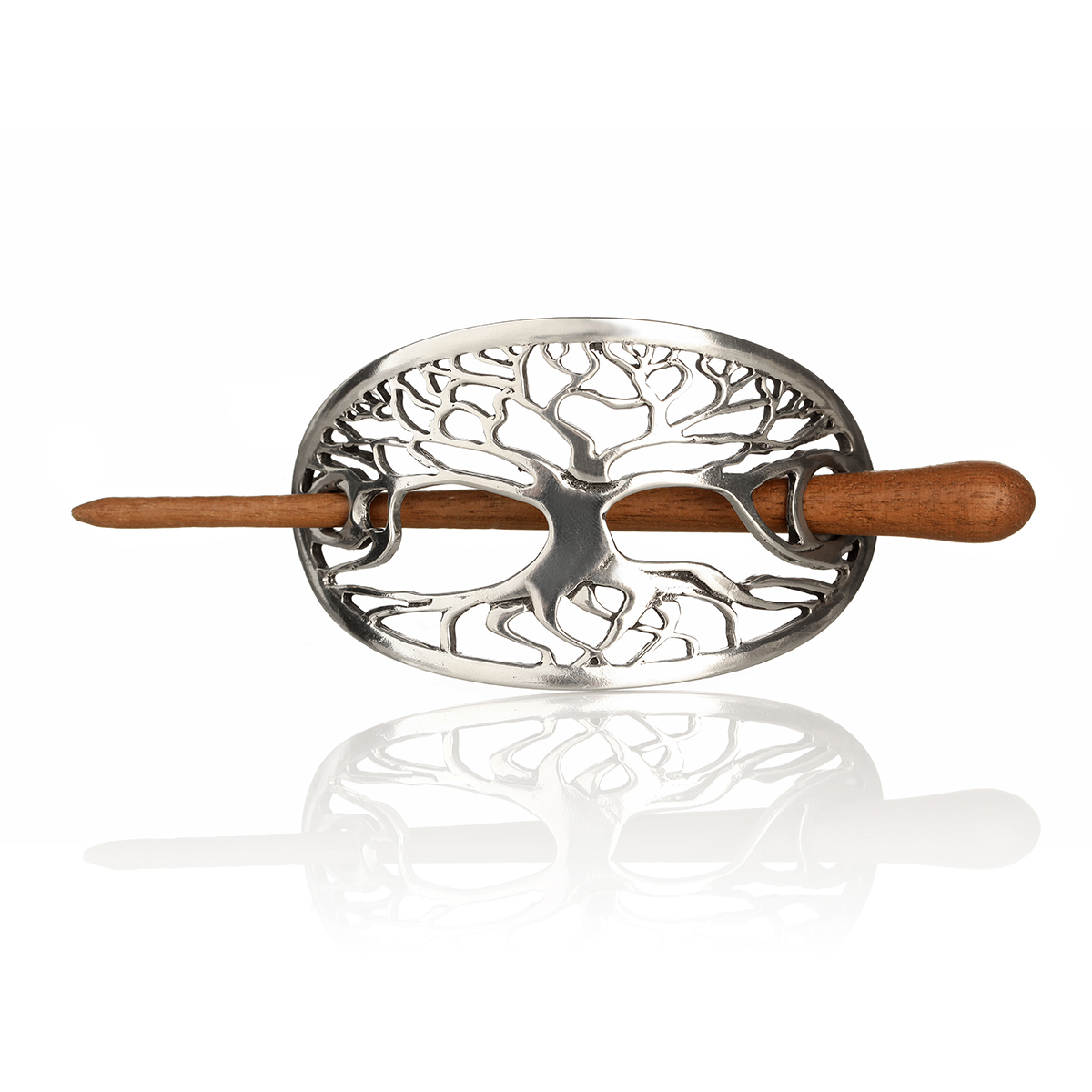 haarspange-yggdrasil-lebensbaum-keltisch-silber-Holz-004 Lebensbaum Haarspange mit Stab aus echtem Palisander