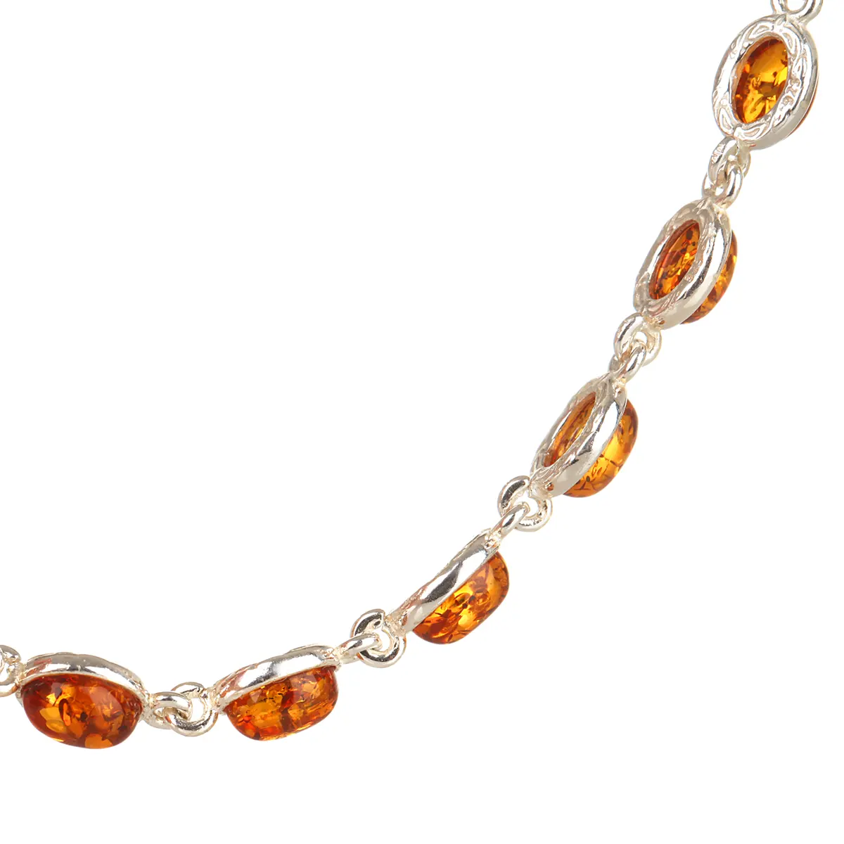 Honey Amber Drop - Irisches Armband aus gelbem Bernstein & Sterling Silber