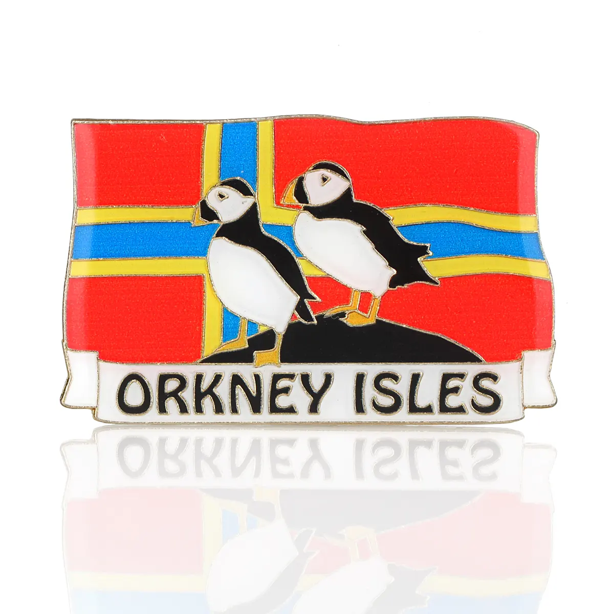 Orkney Isles Deko Magnet / Kühlschrankmagnet aus Schottland - Metall & Emaille