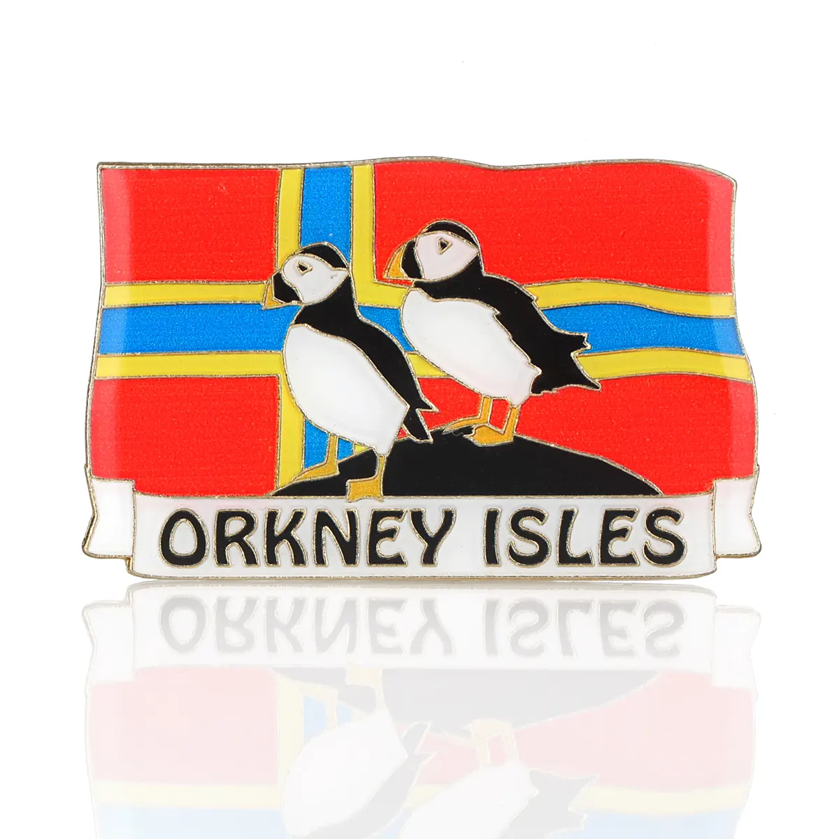 Orkney Inseln Magnet – Handbemalt mit Papageientauchern & Flagge Orkney Inseln Magnet – Handbemalt mit Papageientauchern & Flagge