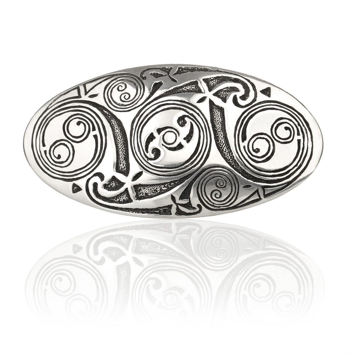 haarspange-keltisch-zinn-silber-spirale-004 Lindisfarne Spirals - Haarspange aus England - Spiralen & keltische Muster