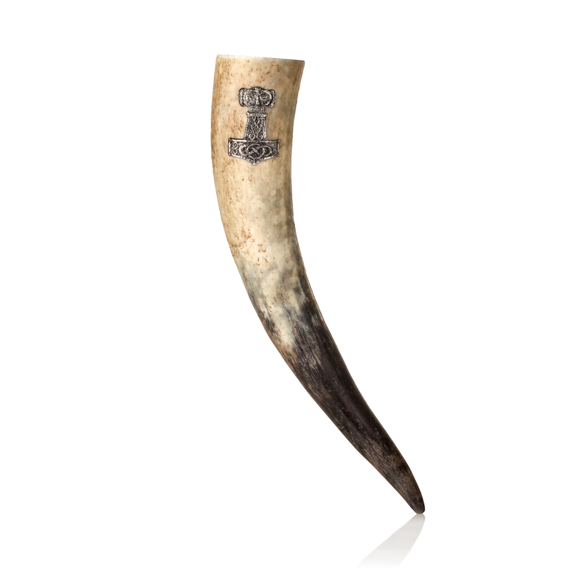 trinkhorn-methorn-natur-roh-wikinger-700-011 Mjölnir Rå - Thors Hammer Trinkhorn - ca 0,7 Liter - Rinderhorn Natur / Roh