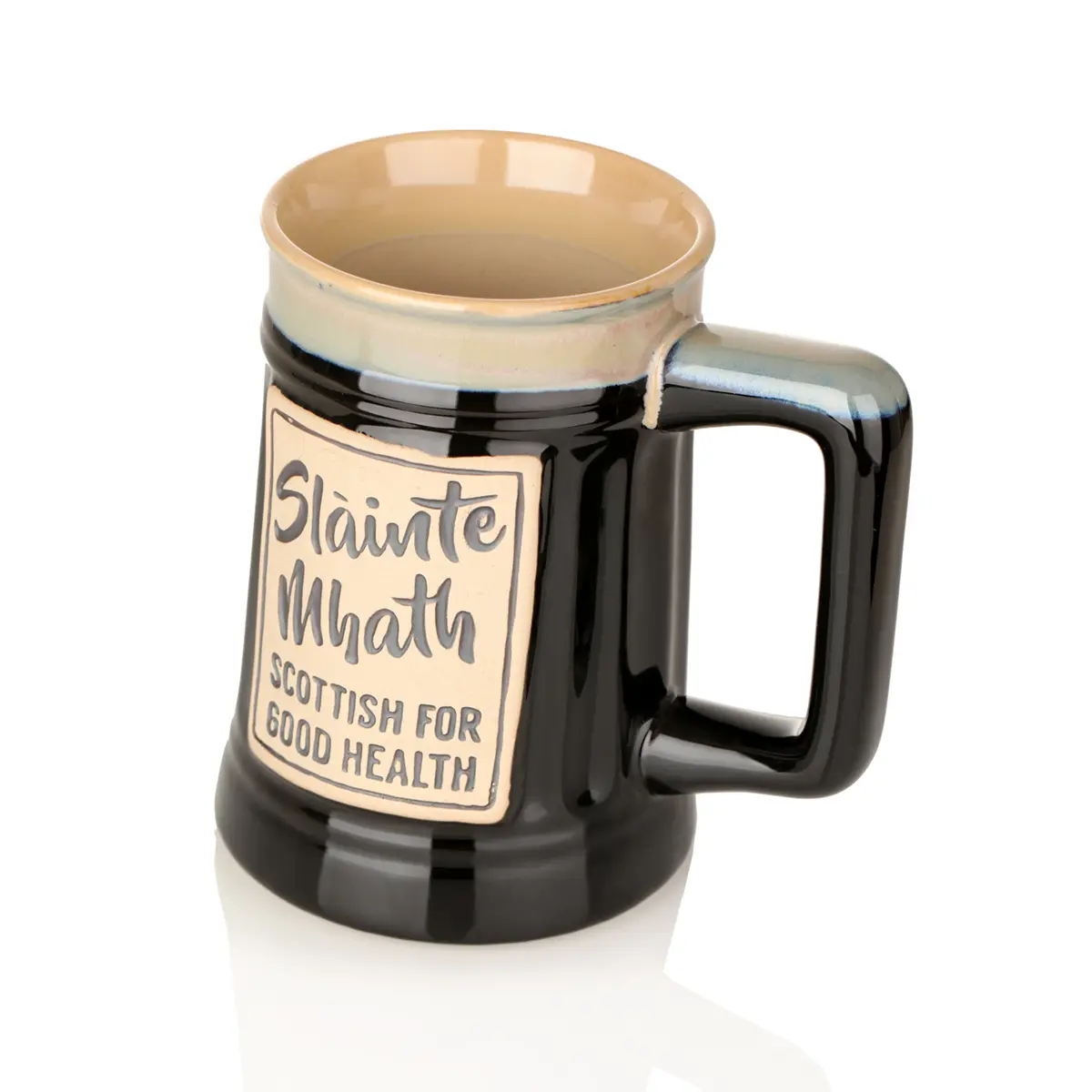 bier-krug-becher-tankard-schottland-slainte-math-01278LCKnGmVVcQf Slàinte Mhath - Schottischer 1 Pint Keramik Bierkrug - Schwarz