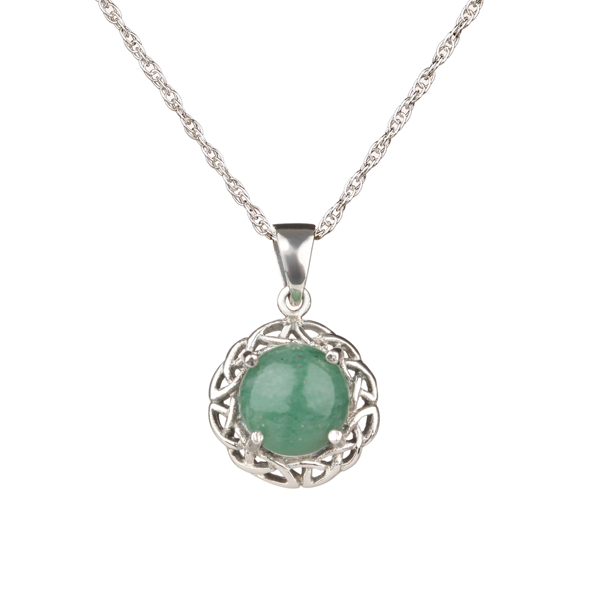 kette-anhaenger-schottisch-keltisch-jade-gruen-007 Runder keltischer Anhänger aus Schottland - Sterling Silber & grüne Jade