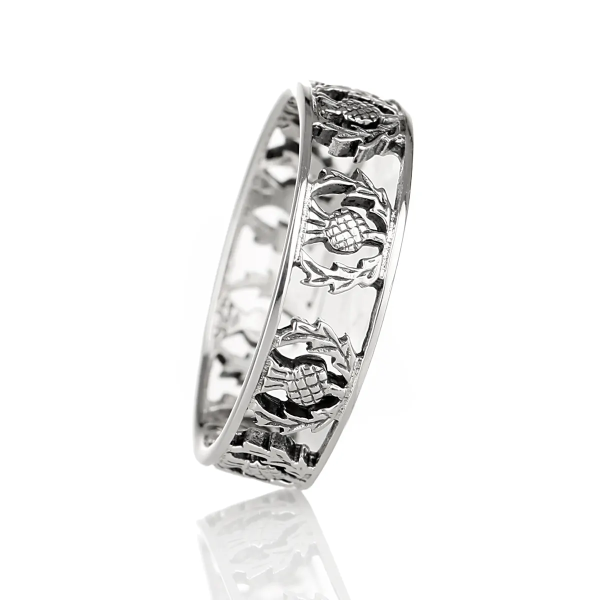 Scottish Thistle Ring - Sterling Silber mit schottischen Disteln