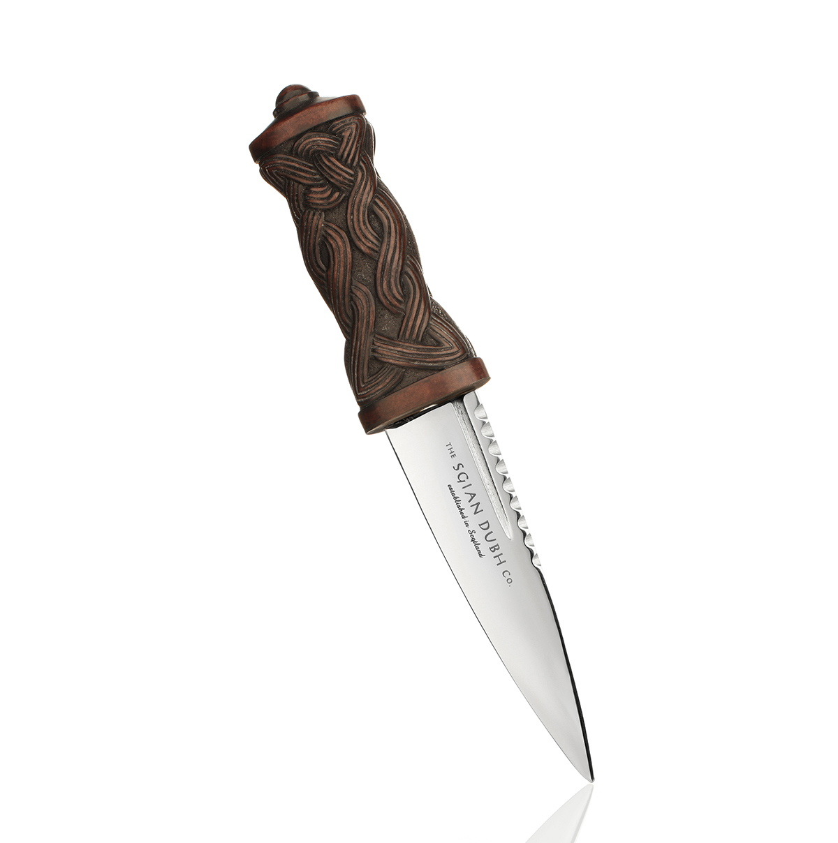 sgian-dubh-schottland-highland-008jEbVscnZZnwth Keltischer Highland Sgian Dubh aus Schottland - Lederscheide & Crosshatch Muster