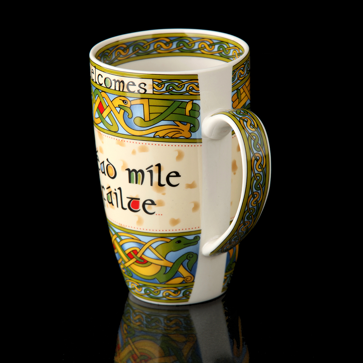 Kaffeebecher-Mug-irland-cead-mile-failte-003 Cead Mile Failte - tausendfach Willkommen - Keltischer Kaffeebecher aus Irland