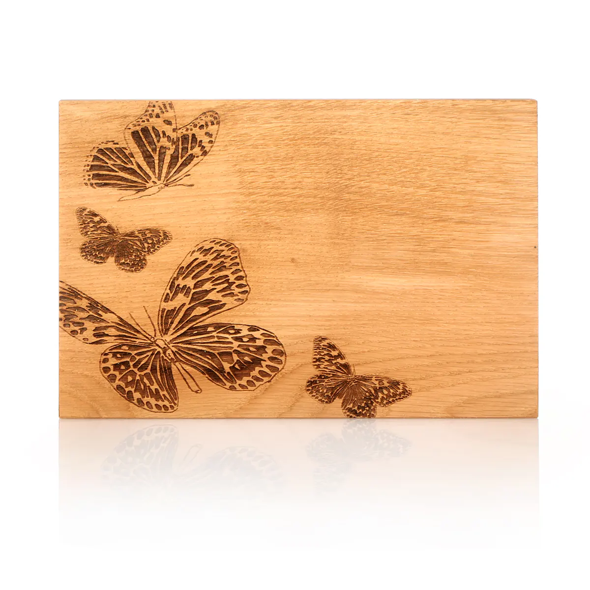 Scottish Butterflies- Eichenholz Schneidebrett / Servierbrett - Made in Scotland