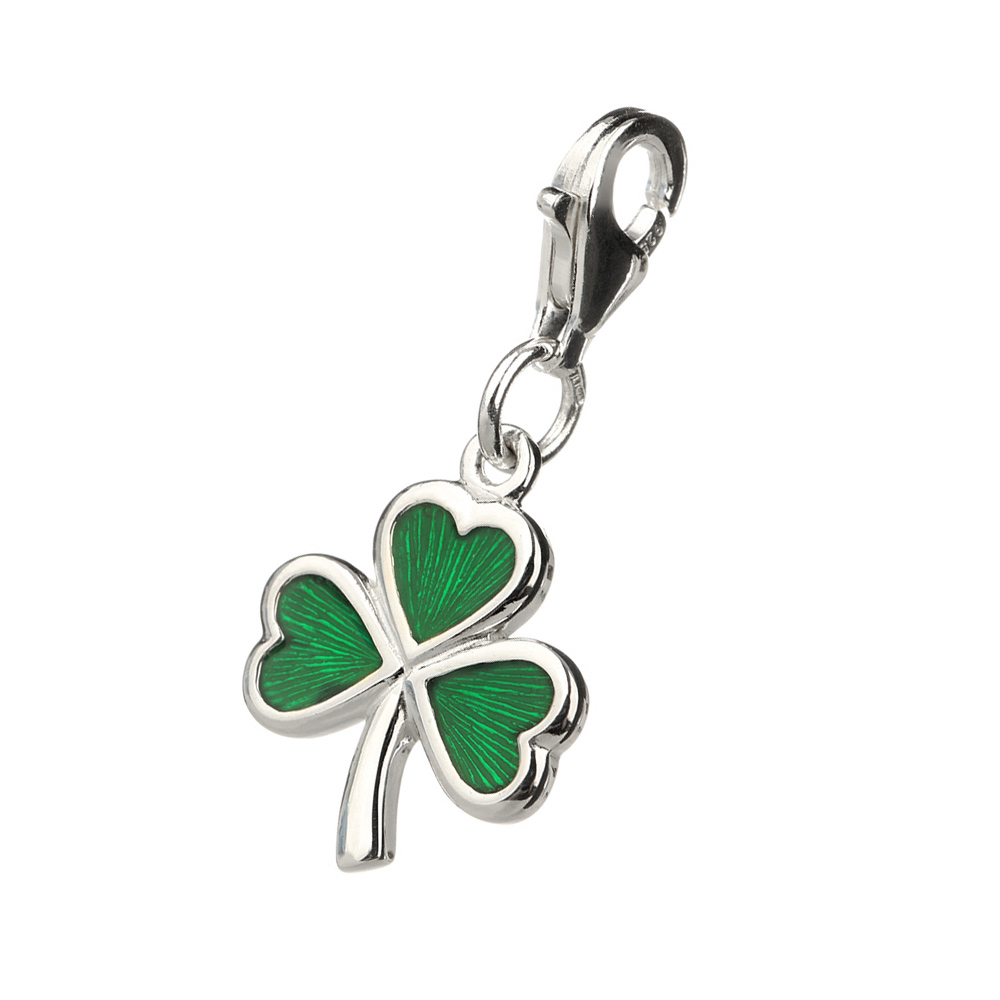 The Irish Shamrock - Charm aus Sterling Silber - handgefertigt in Irland