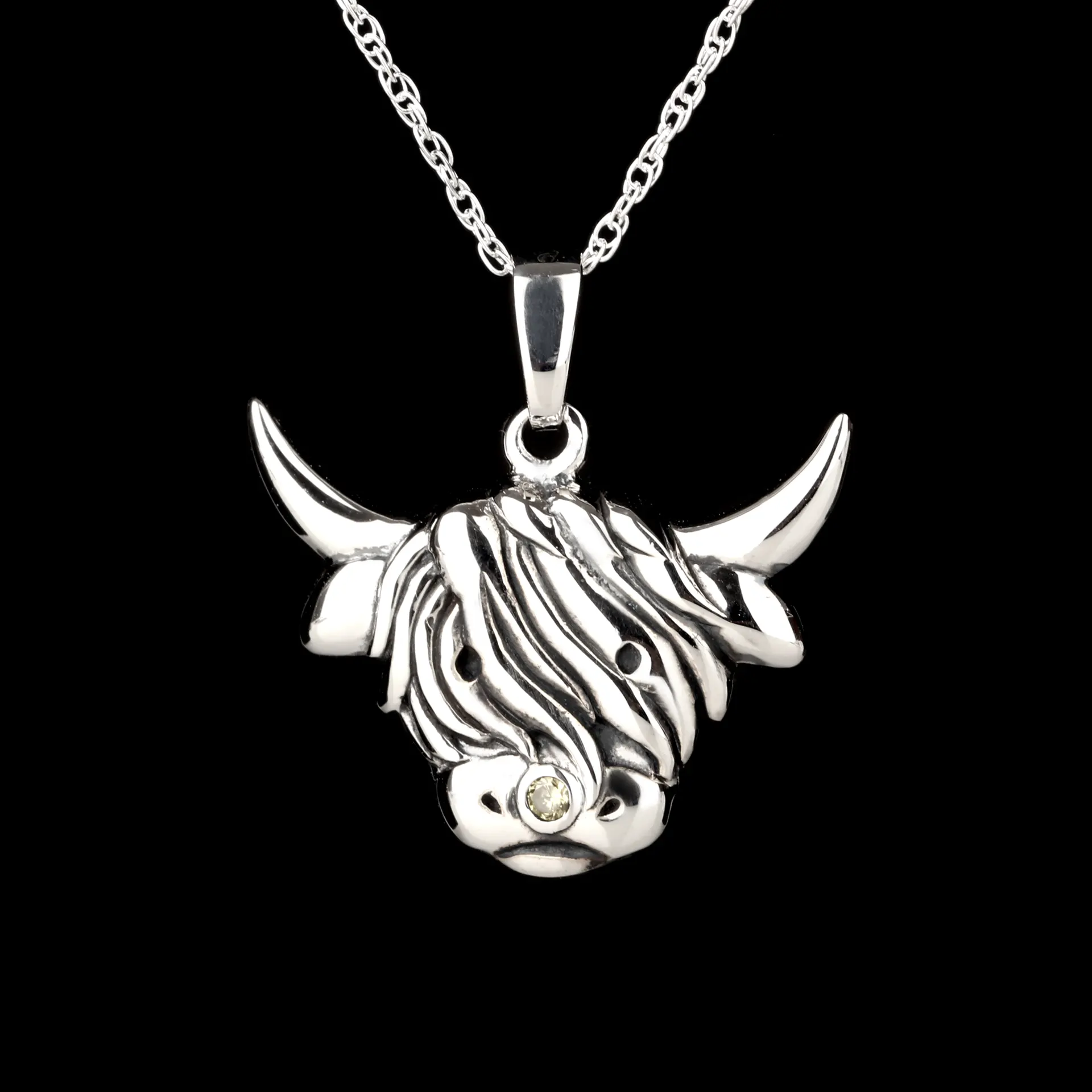 Highland Cow - schottische Kette aus Sterlingsilber Highland Cow - schottische Kette aus Sterlingsilber