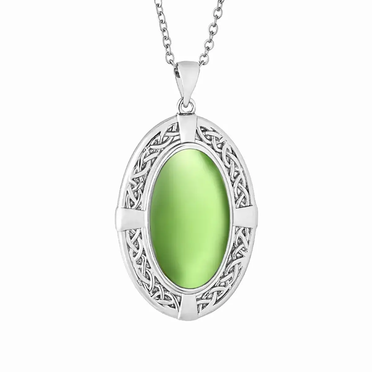 Celtic Shield Pendant – ovaler Cat-Eye-Anhänger aus Irland