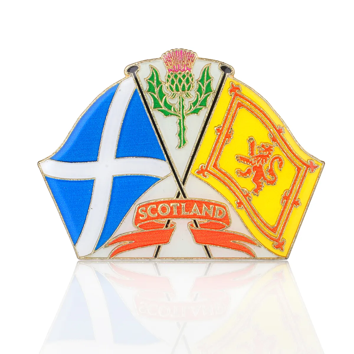 Scottish Symbols Deko Magnet / Kühlschrankmagnet aus Schottland - Metall & Emaille