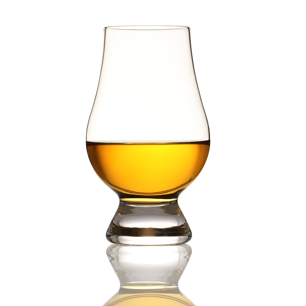 Whisky Fass Flight Tray aus Eiche - mit 1 Gencairn Tasting Glas