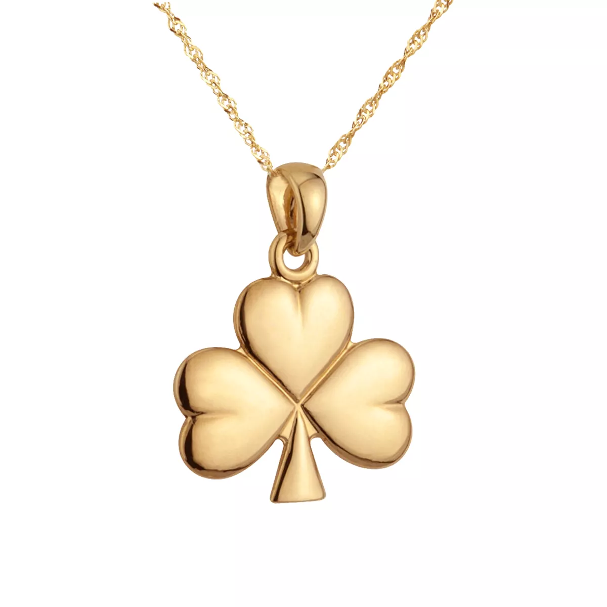 Shiny Irish Shamrock - Irische Kleeblatt Kette aus 14K Gold