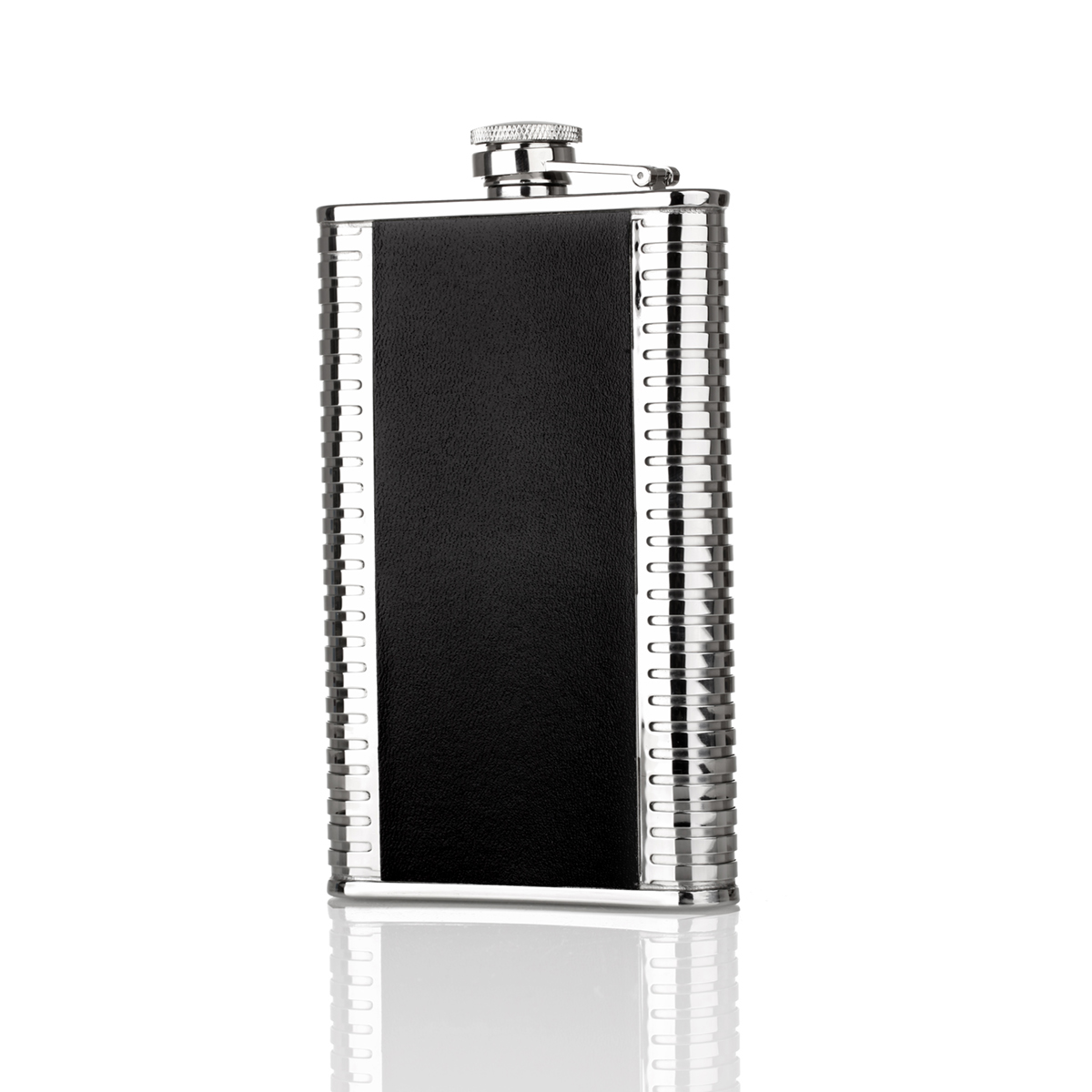 flachmann-flask-keltisch-muster-drache-silber-schwarz-001 Celtic Dragon Flachmann aus Irland - Edelstahl & Zinn - keltischer Drache