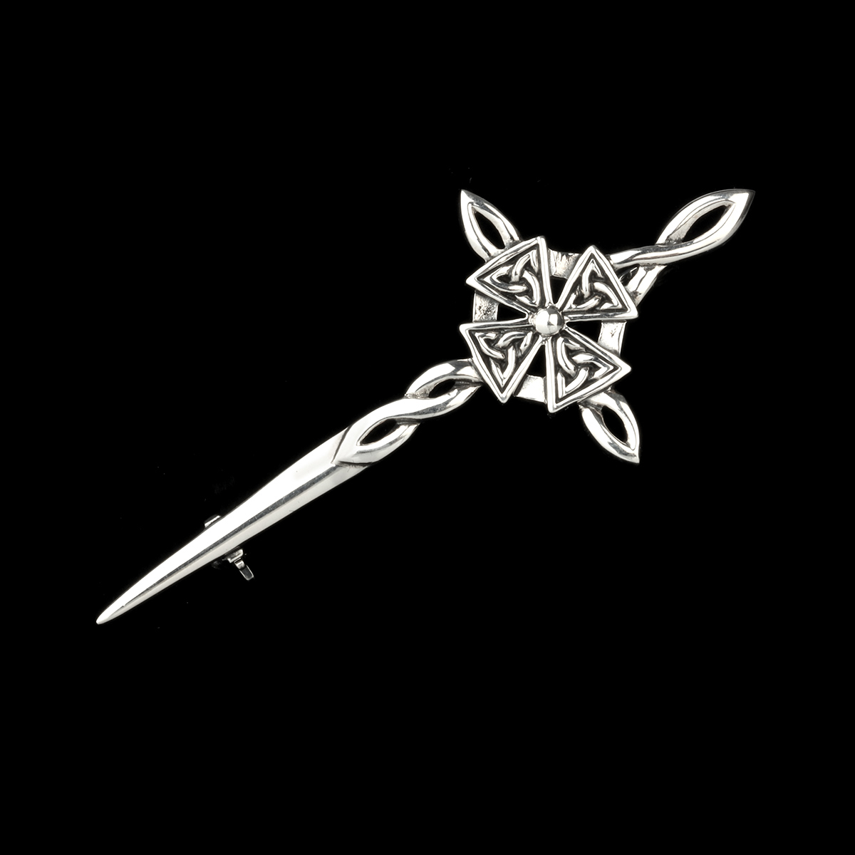 kilt-pin-sterling-silber-highlands-001 Keltisches Kreuz - Schottischer Highland Kilt Pin aus Sterling Silber