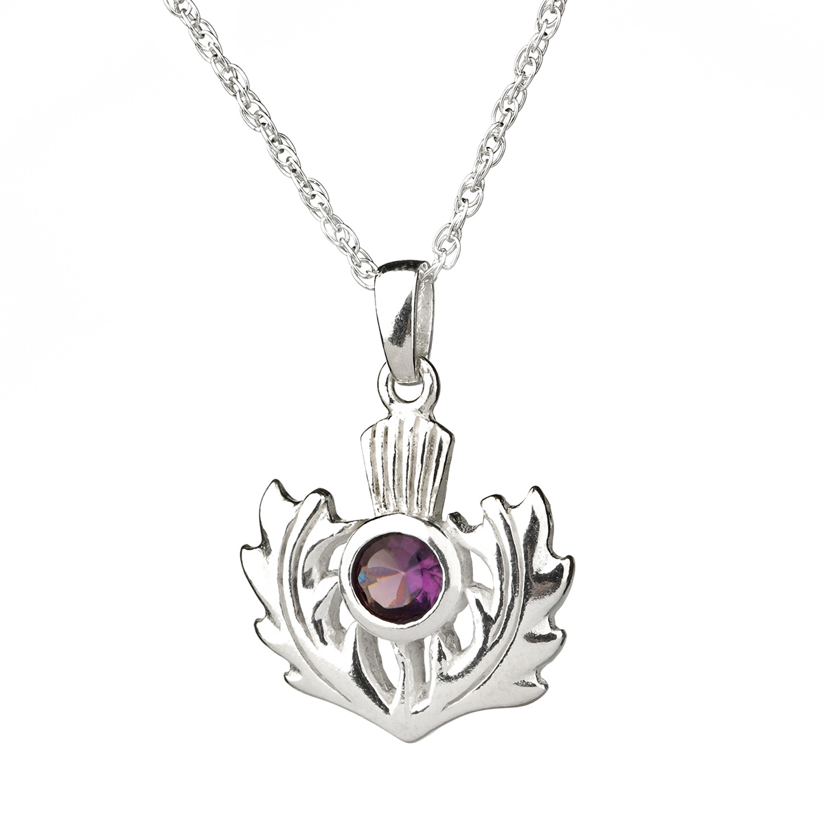 Keltisch-distel-scottish-thistle-Silber-002 Schottische Distel - Kette aus Sterling Silber und Amethyst