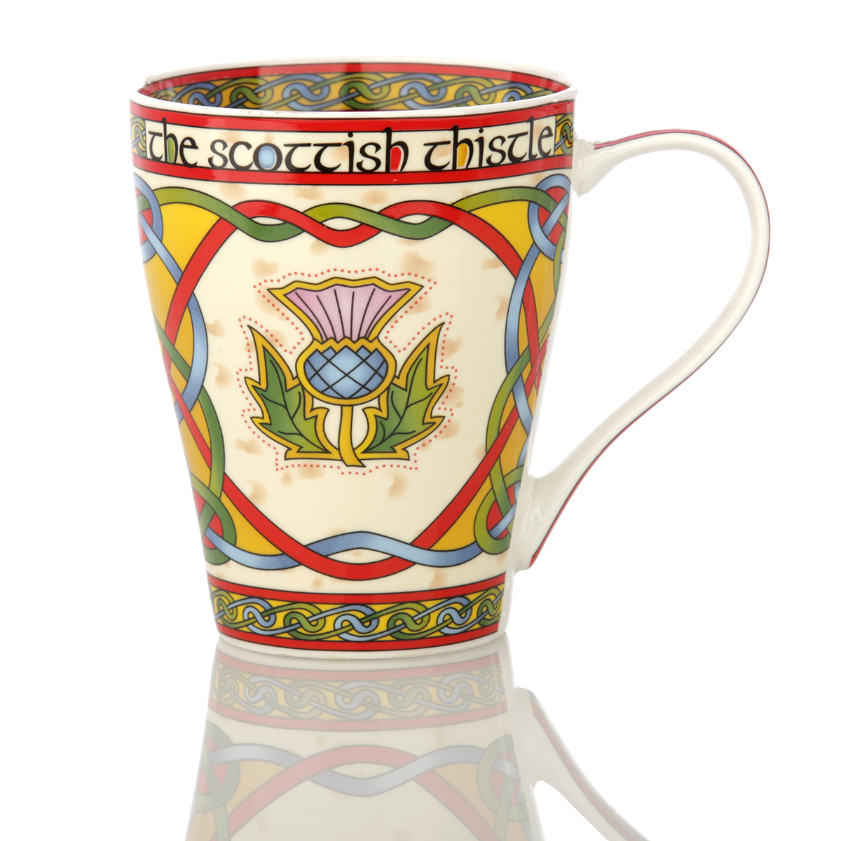 The Scottish Thistle Mug  - Kaffeebecher mit schottischer Distel & Keltischen Mustern