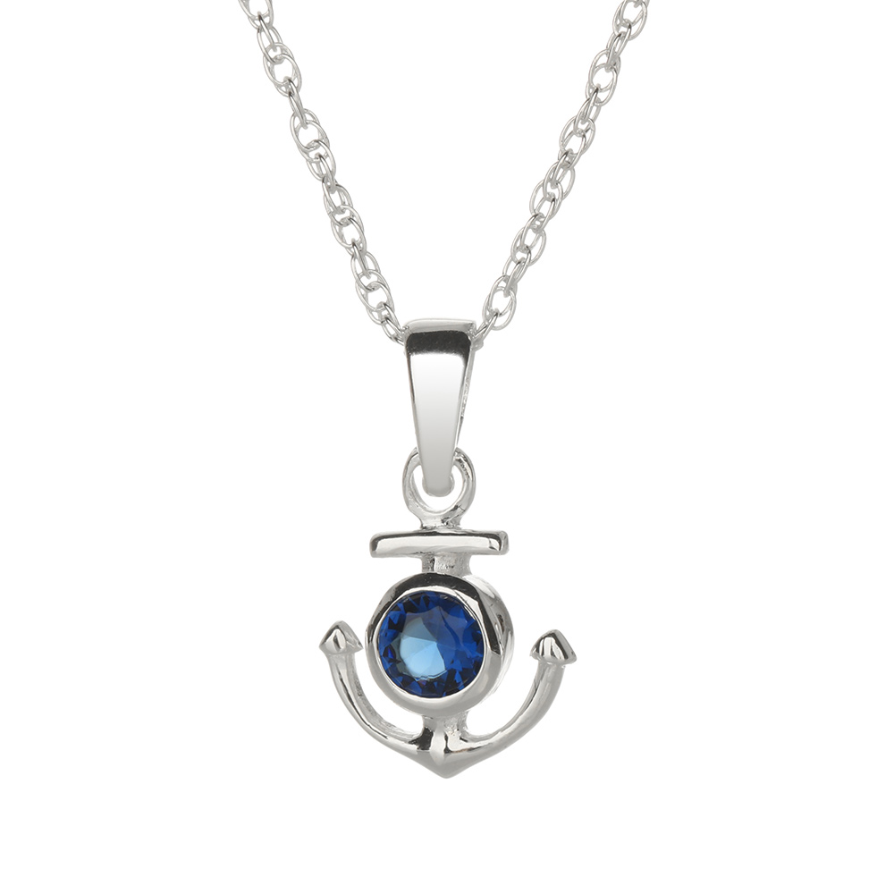 Anchor & Crystal - Anker & Kristall - schottische Outlander Kette aus Silber