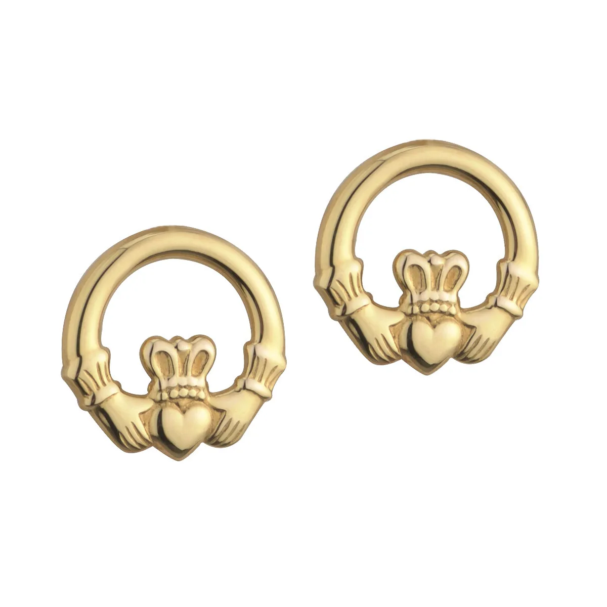 Claddagh Ring - irische Claddagh Ohrstecker - 10K Gold