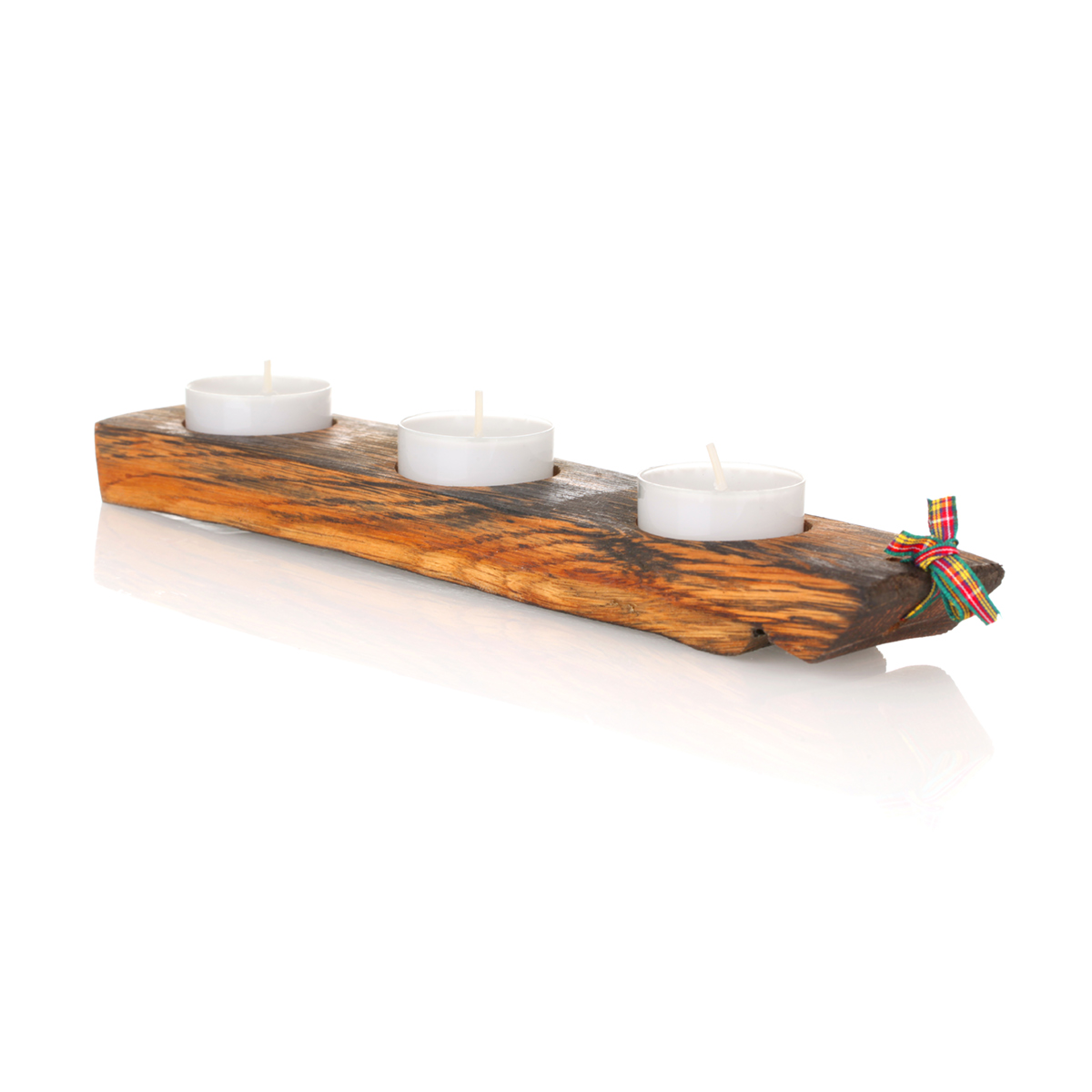 Plinth-staender-whisky-fass-holz-eiche-teelicht-004 Whisky Fass Flight Tray Teelichthalter aus Eiche - für 3 Teelichter