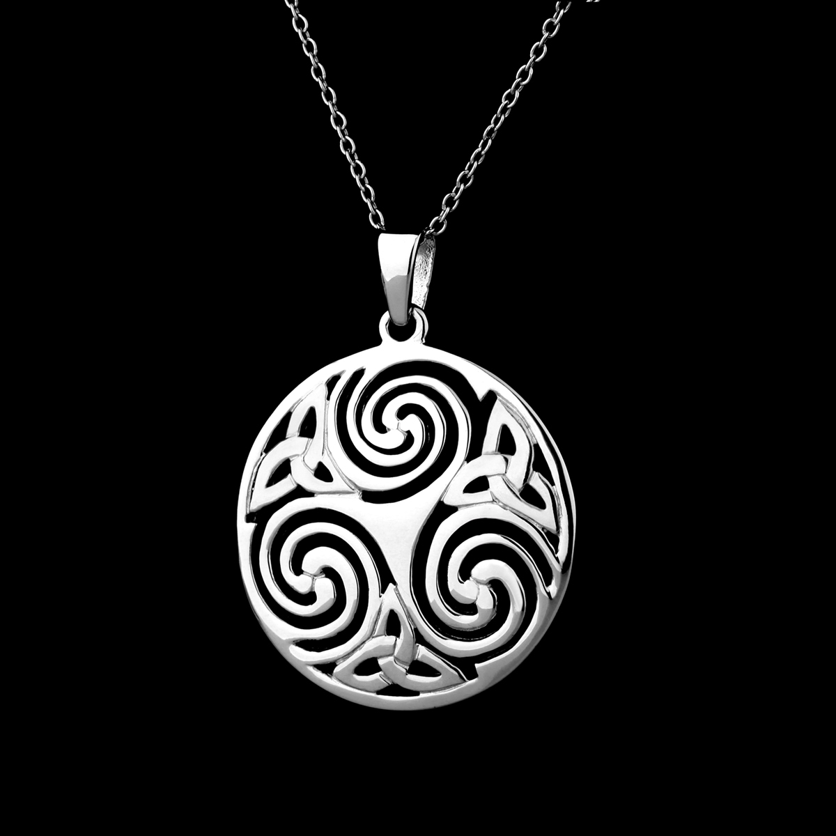 Keltische Trinity & Triskele Kette aus Irland - Sterling Silber