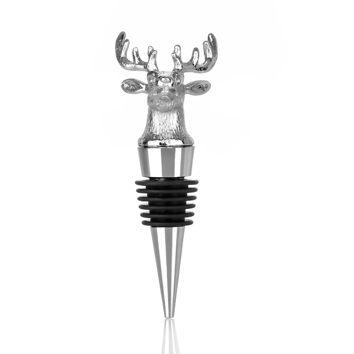 Highland Stag Bottle Stopper - Edelstahl Flaschenverschluss / Stopfen mit Hirschkopf 