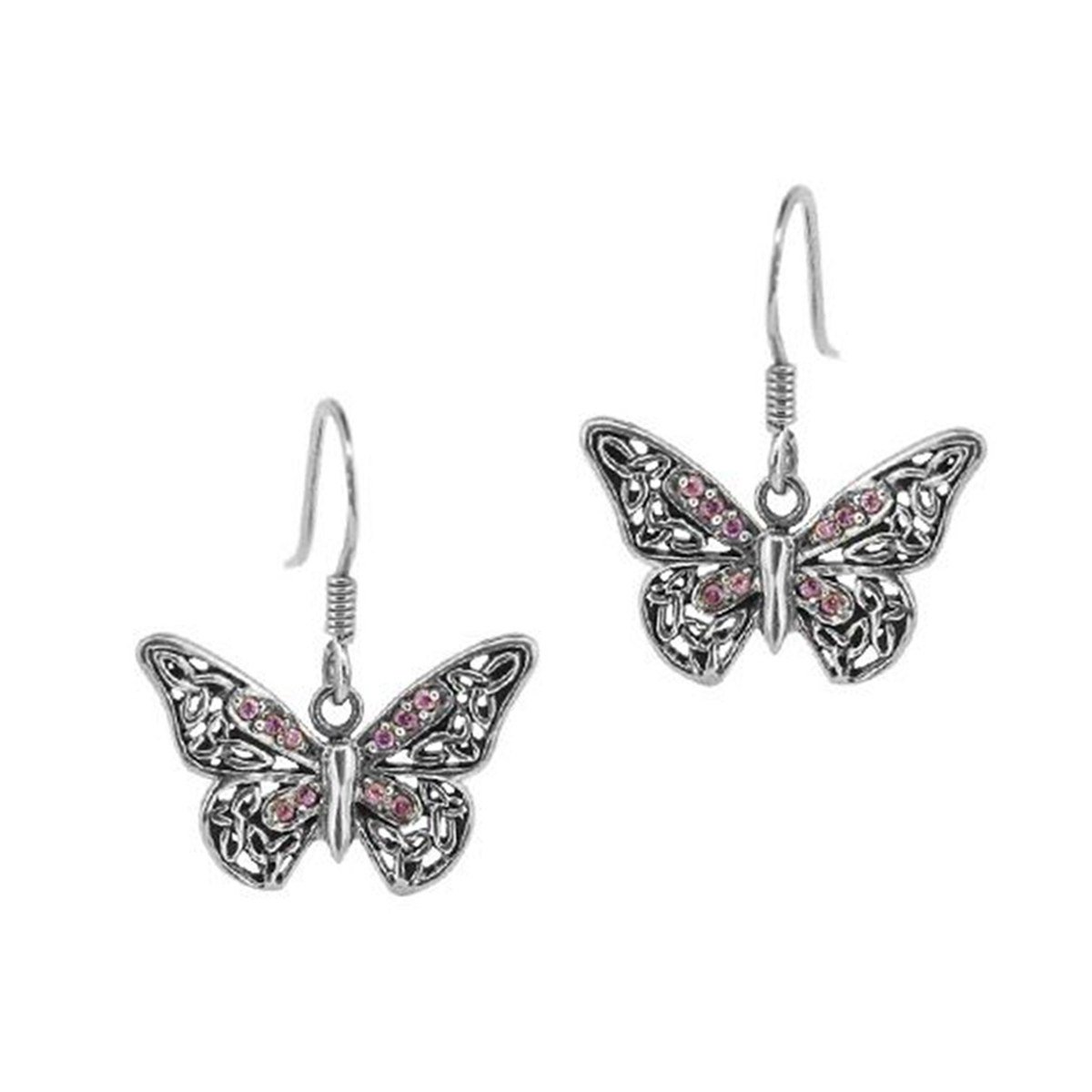 Celtic Trinity Butterfly Ohrhänger - Jakobiten Schmetterlinge aus Schottland